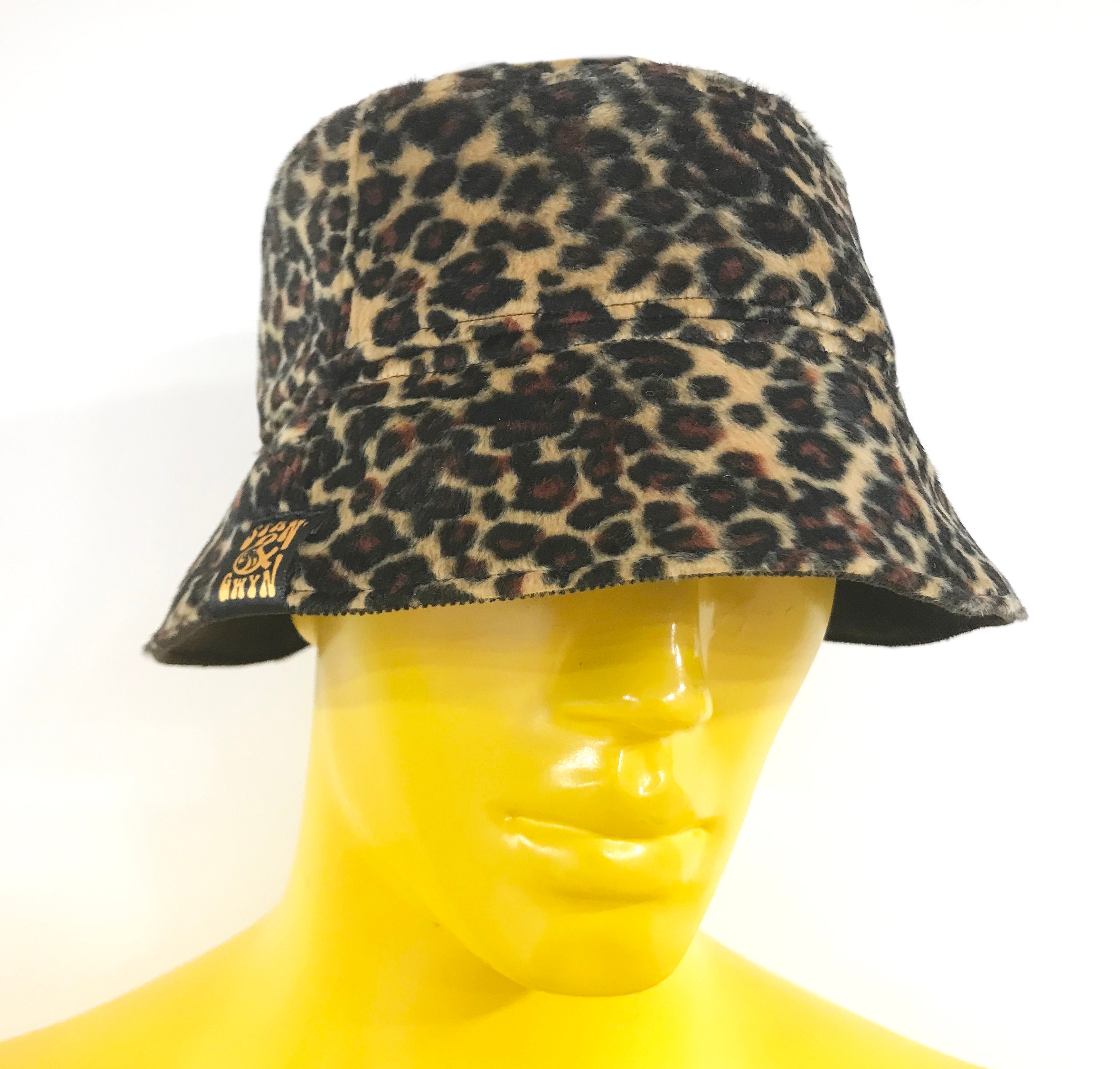 Leopard Bucket Hat, Faux Fur Hat, Furry Hat, Animal Print