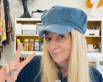 Corduroy Baker Boy Hat: Handmade Newsboy Cap
