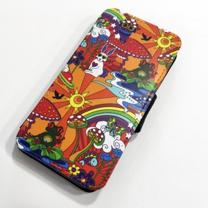 Psychedelic Phone Case Cover, Hippy iPhone Case, Mushroom Cover, Faux Leather Flip Case, iPhone Cover, Samsung Case, All Phone Models. image 7