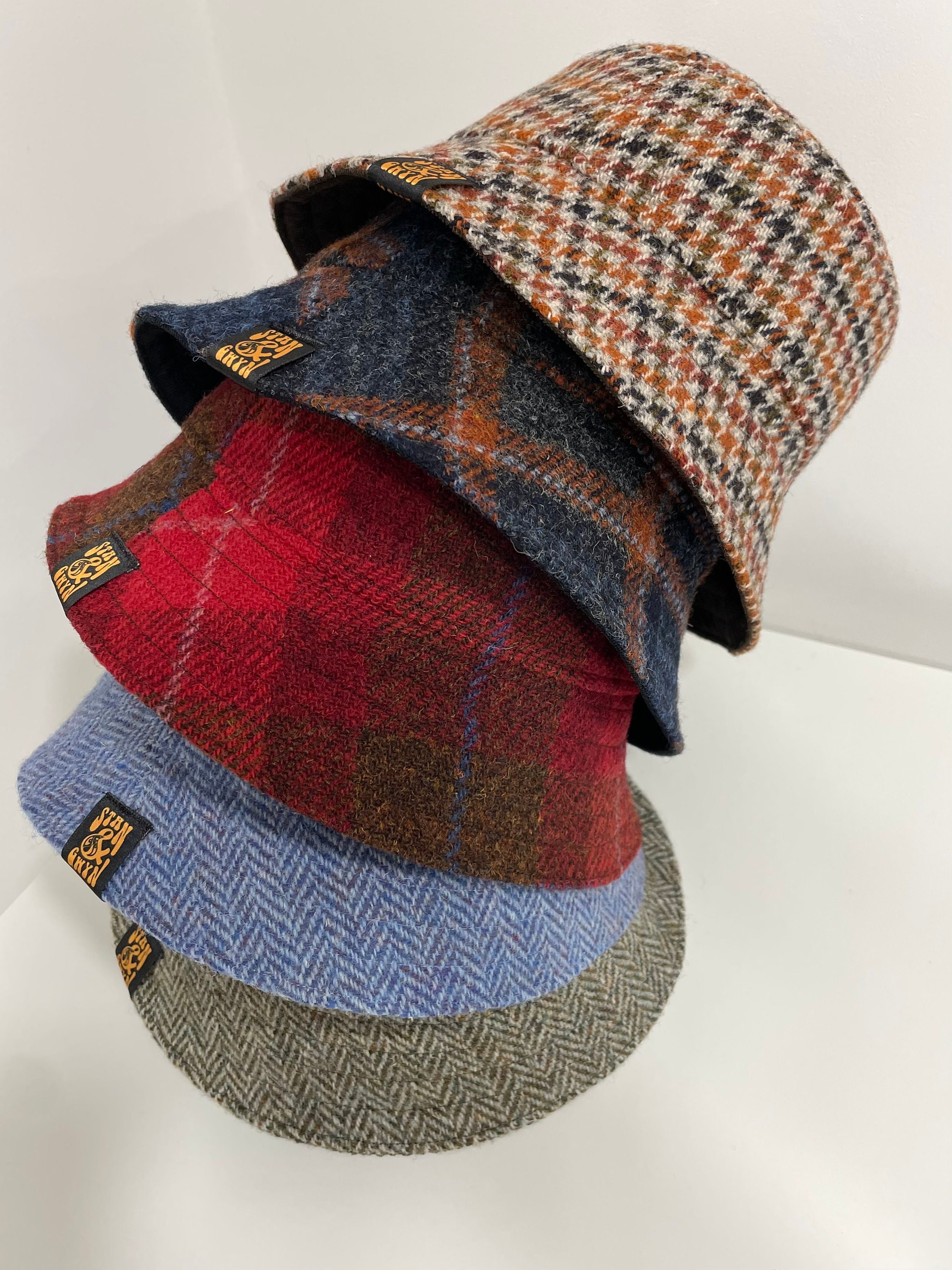 Tweed Bucket Hat, Handmade Wool Hat, Harris Tweed, Gift for Dad - Etsy