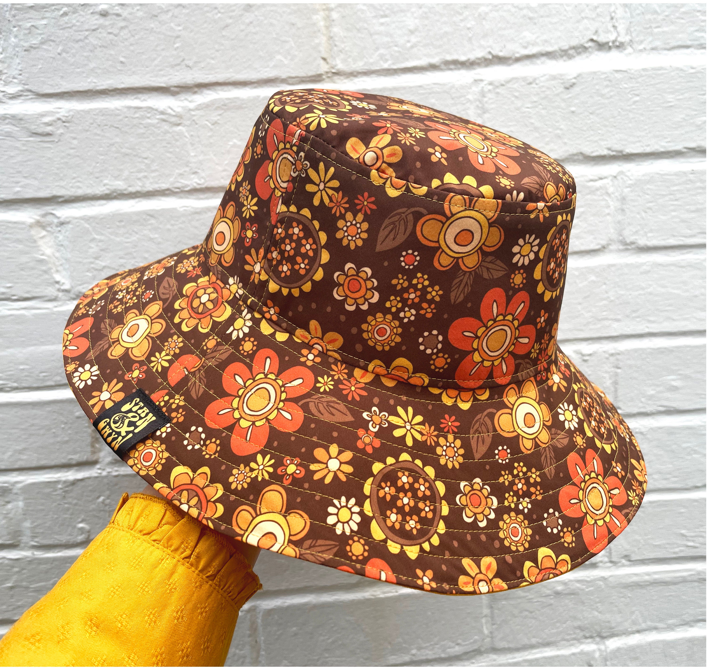Retro Sun Hat, Wide Brim Hat, 70