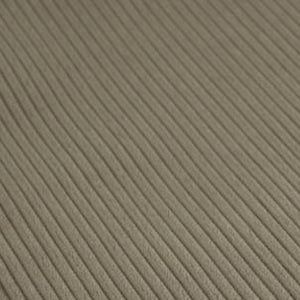 May include: A taupe-colored fabric featuring a distinct corduroy texture with parallel, raised vertical ridges running diagonally across the surface. The material displays a consistent, muted earthy tone with a soft, matte finish throughout.