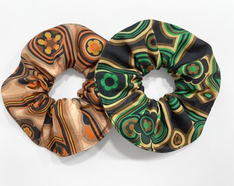 Hair Scrunchies, Patterned Scrunchy, Hair Accessories.