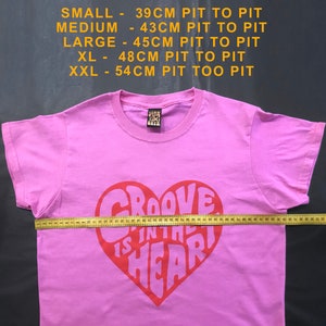 Pink Ladies T-shirt, Groove is in the Heart T-shirt, Valentines gift, Groovy Tee, Retro Clothing Women, Music T-shirt. image 4