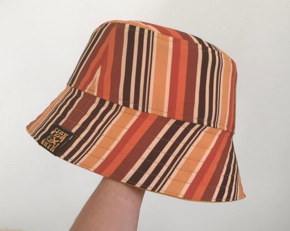 Striped Bucket Hat Retro Stripe Hat Y2k 