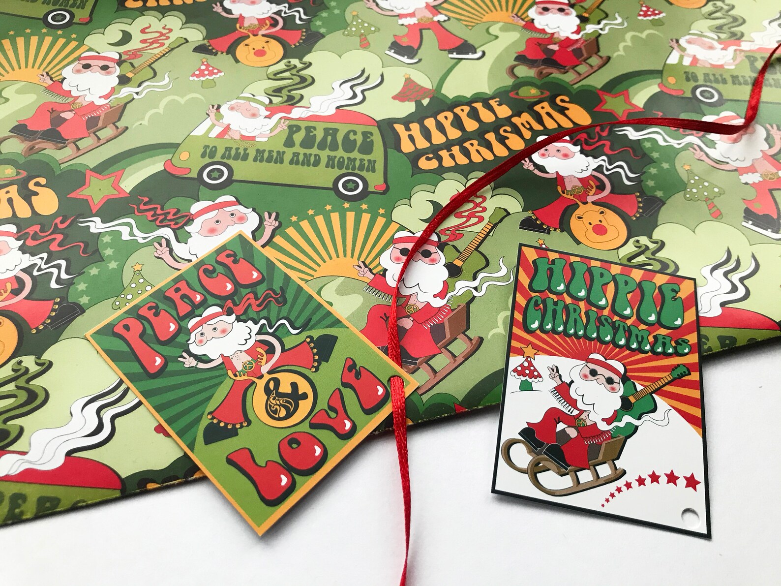 Retro Christmas Gift Wrap Santa Wrapping Paper Funny - Etsy UK