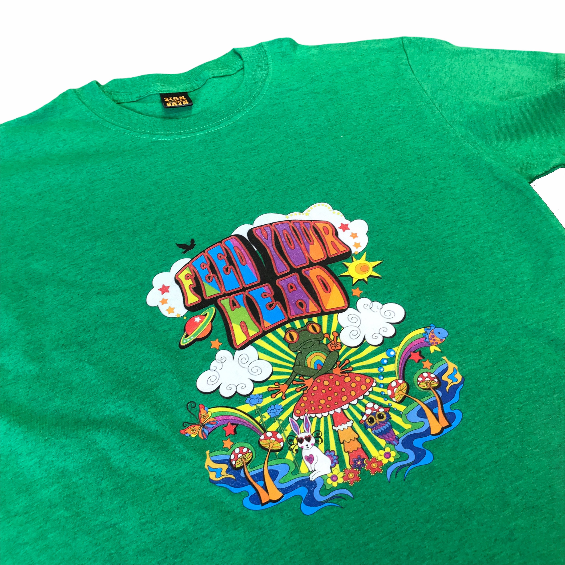 Mens Retro Tshirt, 60's Style Tee, Hippie T-shirt, Feed Your