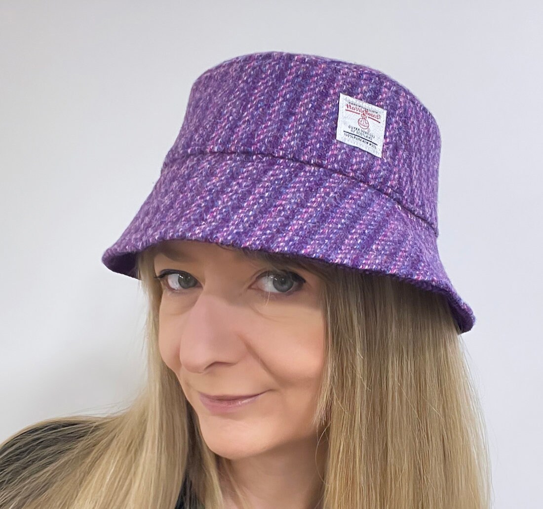 Purple Wool Hat Harris Tweed Hats Boho 