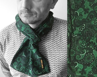 Paisley Scarf, Green Scarf, Scarves for Men, Mens Vintage Clothing.