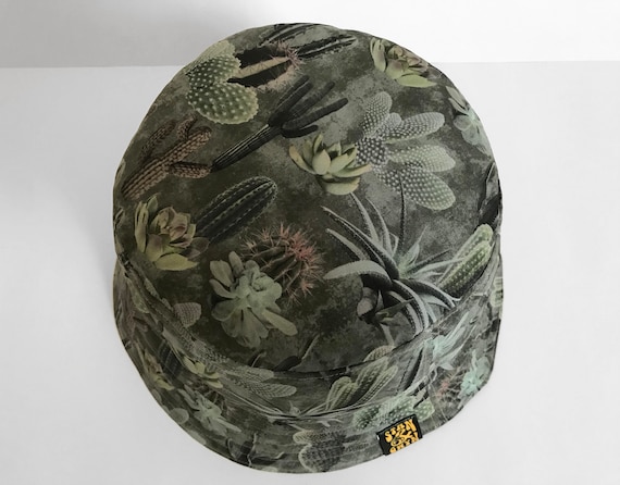 Cactus Bucket Hat, Camouflage Bucket Hat, Camo Hat, Mens Hat, Cacti Print,  Khaki Fisherman Hat, Botanical Print Fabric, Plant Lovers Gift. -   Norway