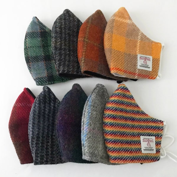 Gesichtsmaske, Harris Tweed Maske, Mund und Nase Abdeckung, handgefertigt UK.