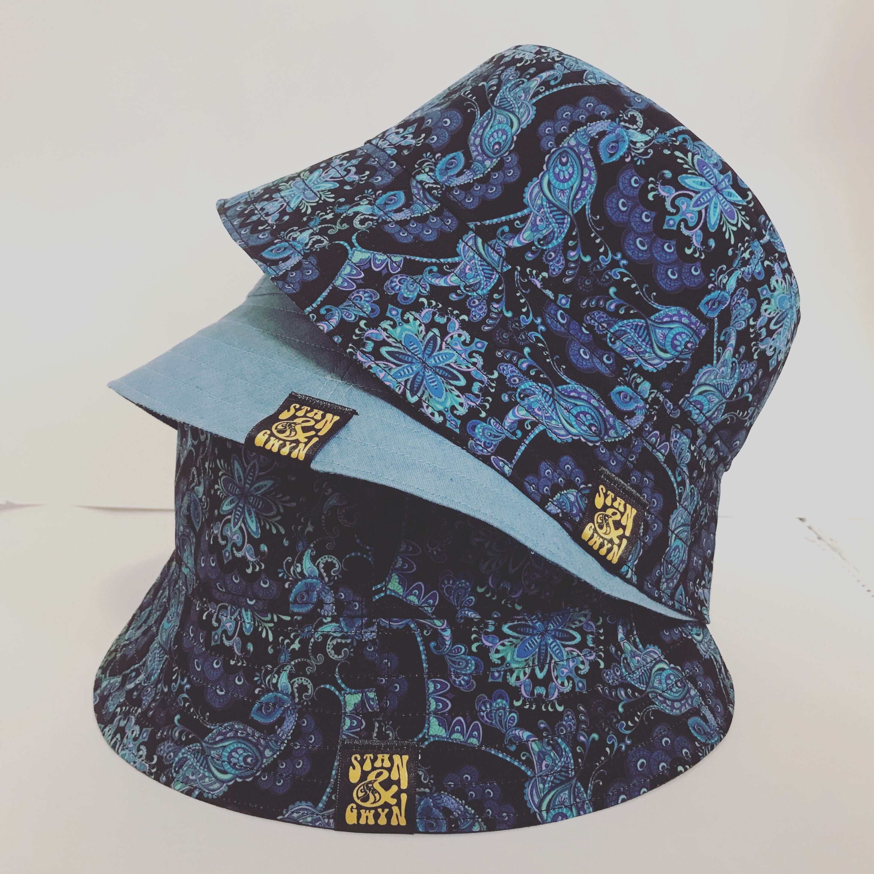 Paisley Bucket Hat Blue Bucket Hat 