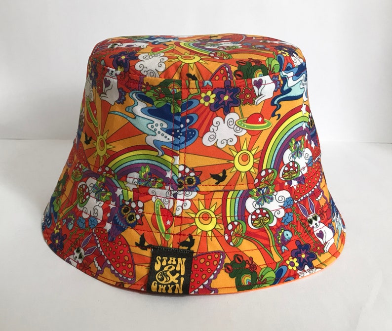 Adults Psychedelic Bucket Hat 70's Rainbow Fisherman Hat. Etsy