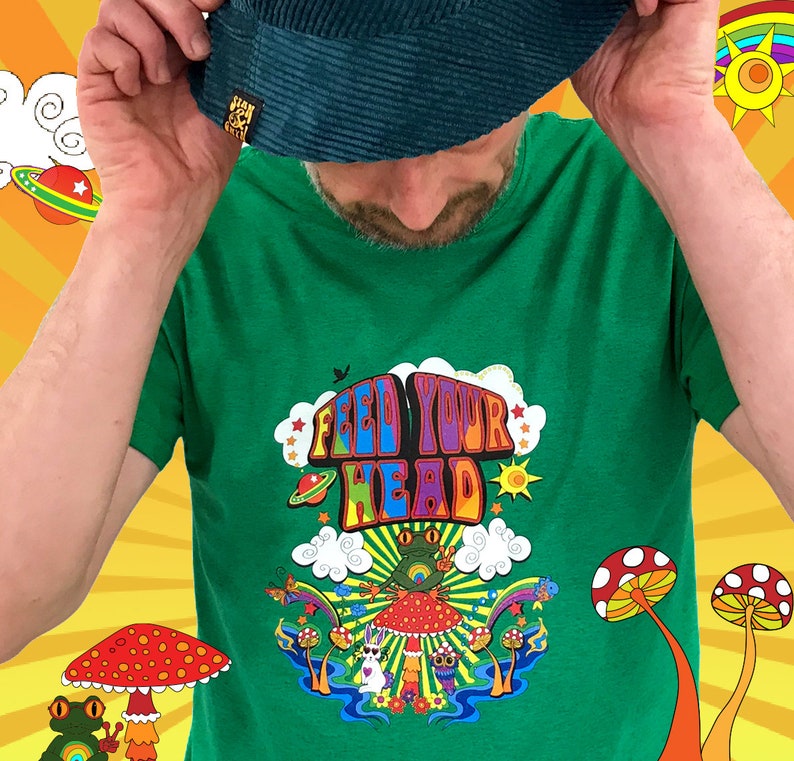 Mens Retro Tshirt 60's Style Tee Hippie Tshirt Feed Etsy UK