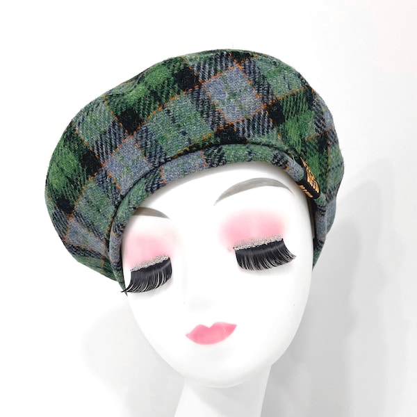 Schottischer Tartan Hut, Harris Tweed Beret, Karo Beret, Karo Beret, Tam O' Shante.