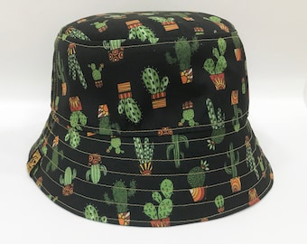 Reversible Cactus Print Bucket Hat, Stan&Gwyn Design.