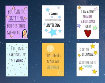 Morning Affirmations for Kids, Printable, Positive Growth Mindset Quotes, Social Anxiety, Short Stay Positive