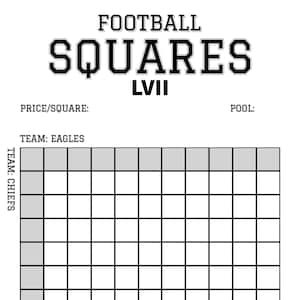 Super Bowl Squares Template Printable 2025 Super Bowl Football Pool