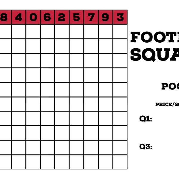 Football pool sheet etsy