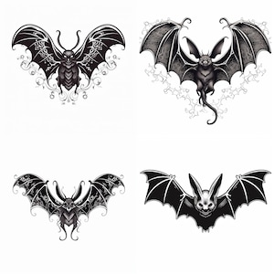 Vampire Bat Tattoo - Etsy Australia