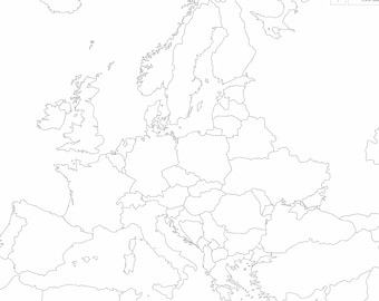 Map of Europe Digital, European Countries, Political Stretch Map of Western Europe, Eastern Western Download Printable Modern
