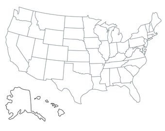 United States Blank Map | Unlabeled Map of USA Outline Printable