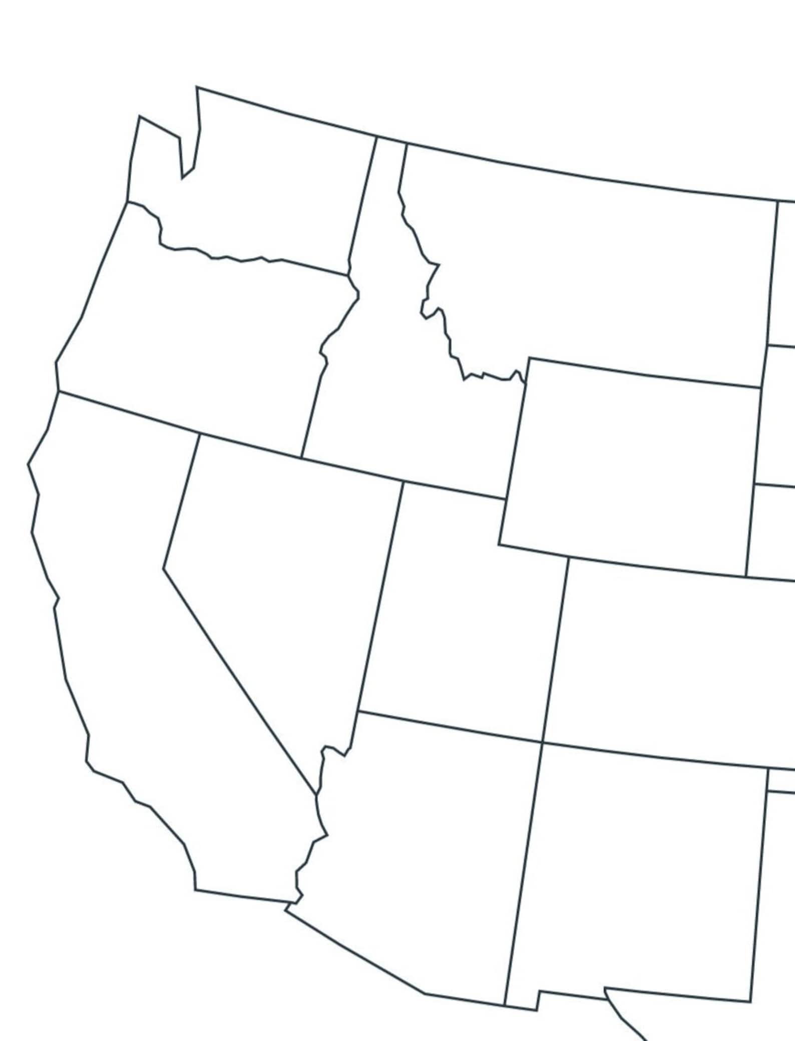 Map of the United States, Map of the USA, Blank Map of North America, United States Outline Map