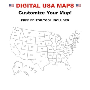 United States Map USA Labeled, Black and White Map USA Printable