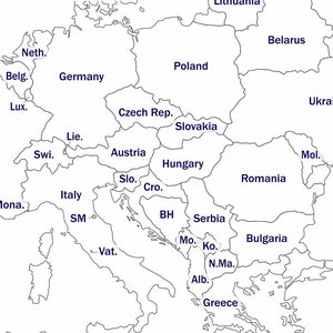 Digital Europe Map of European Countries Printable Download, Map of Eastern Europe, Map of Western Europe Stretch Mapping Countries image 3