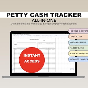 Petty Cash Log Tracker - Verfolgen Sie Kreditkartenausgaben | Google Sheets Tabelle Vorlage für Filmproduktionsbüros und Schreibräume