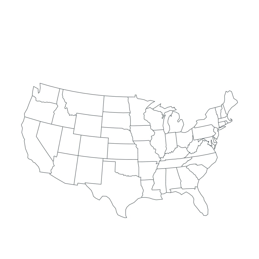Map of the USA, Blank Map of North America, United States Outline Map