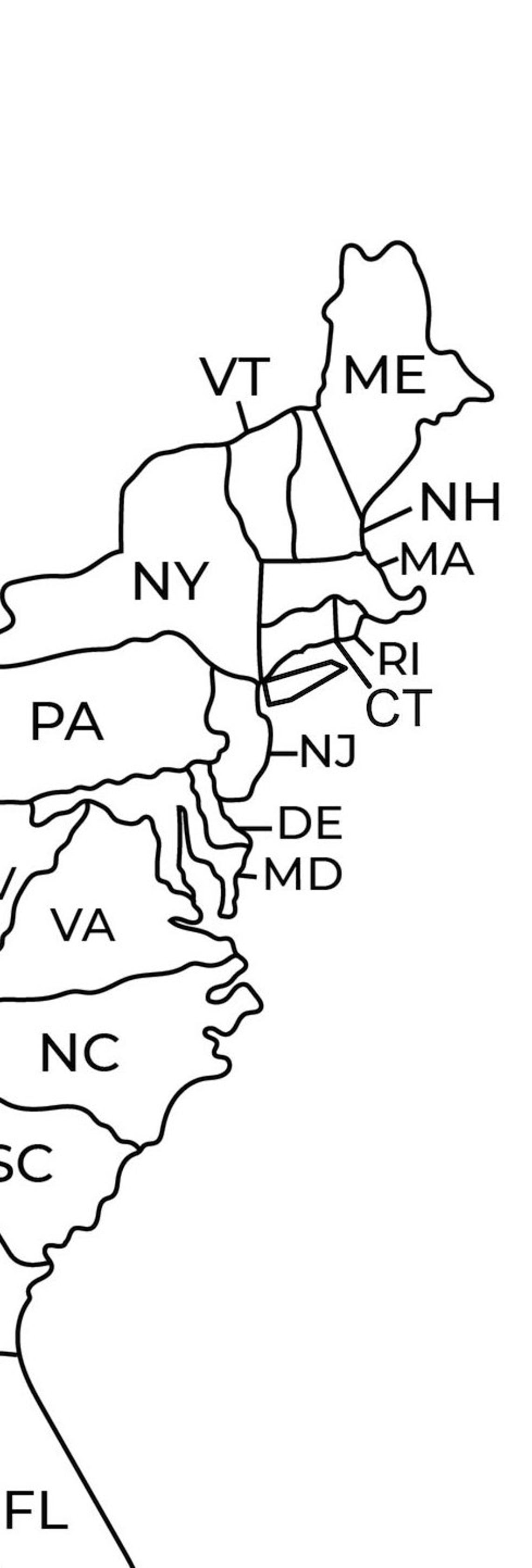 Map of USA Printable USA Map Printable Printable Usa Map - Etsy