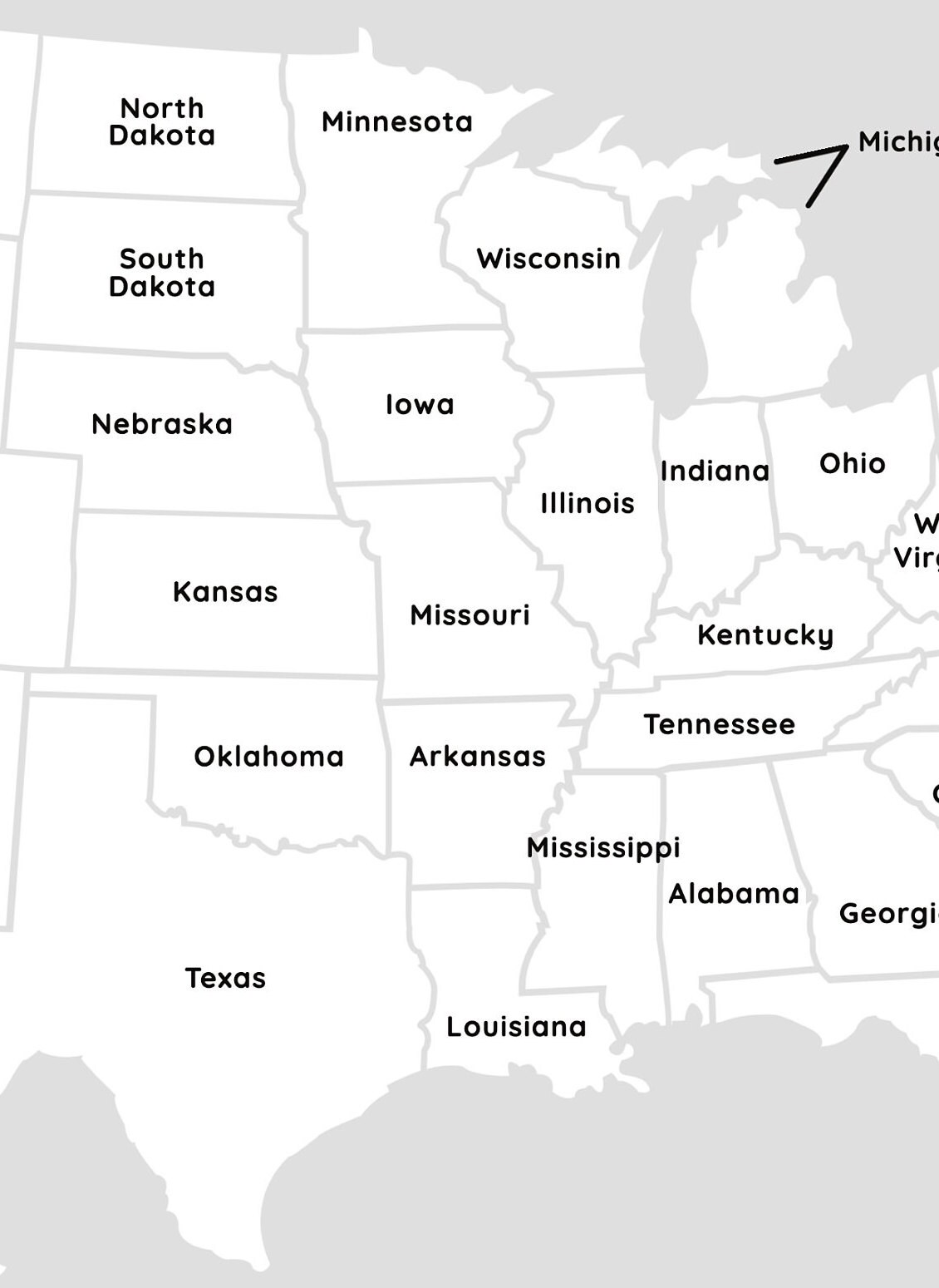 Map of the United States Map of the USA Printable USA Map Etsy UK