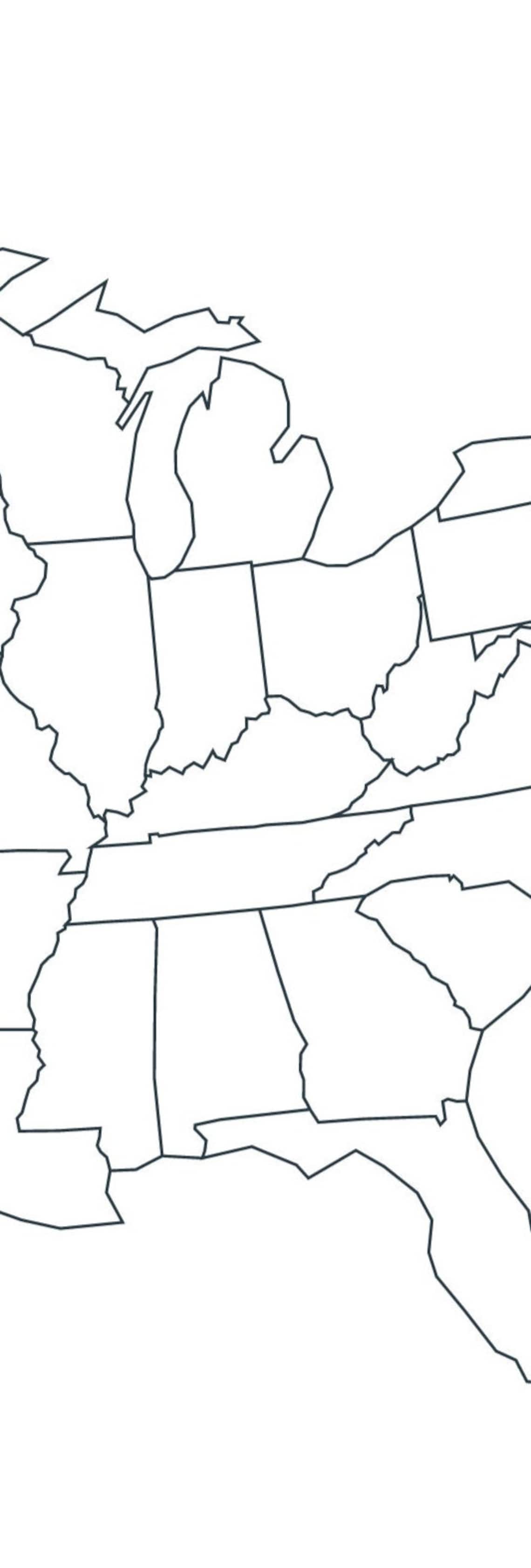 Map of the USA, Blank Map of North America, United States Outline Map, USA Map Printable, Usa