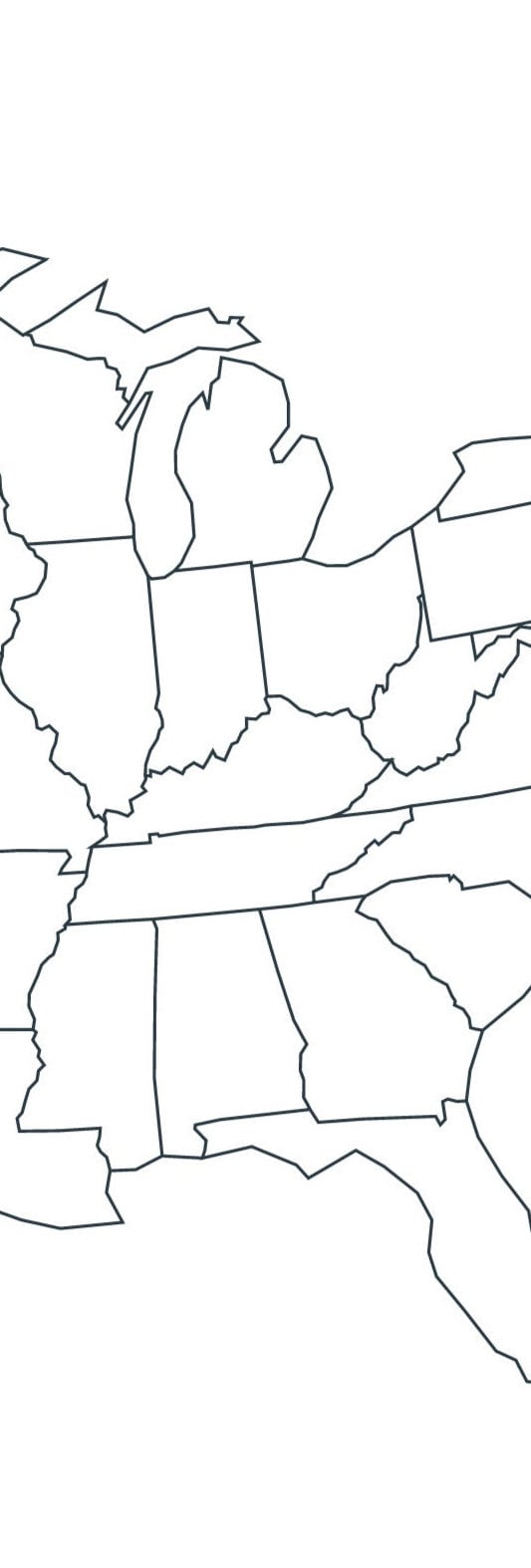Map of the USA, Blank Map of North America, United States Outline Map ...