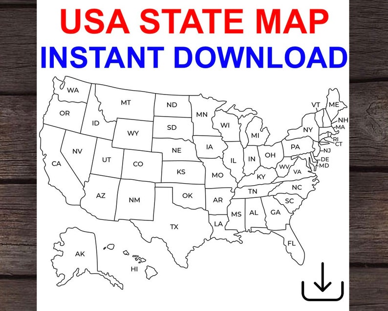 Map of USA States Printable USA - Il 794xN.5794593137 Fg5h