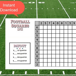 Super Bowl Squares Template Printable | 2026 Super Bowl Football Pool Squares | Kansas City Chiefs & Philadelphia Eagles + Grid Rules