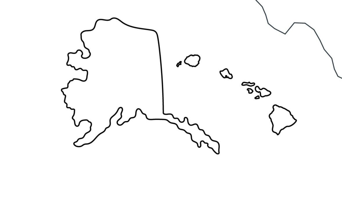 Mapa en blanco de Estados Unidos / Mapa sin etiquetar de EE. UU ...