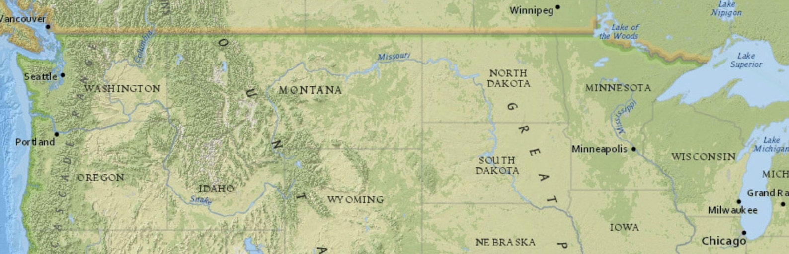 Topographic Map of the United States Map America Map of the USA ...