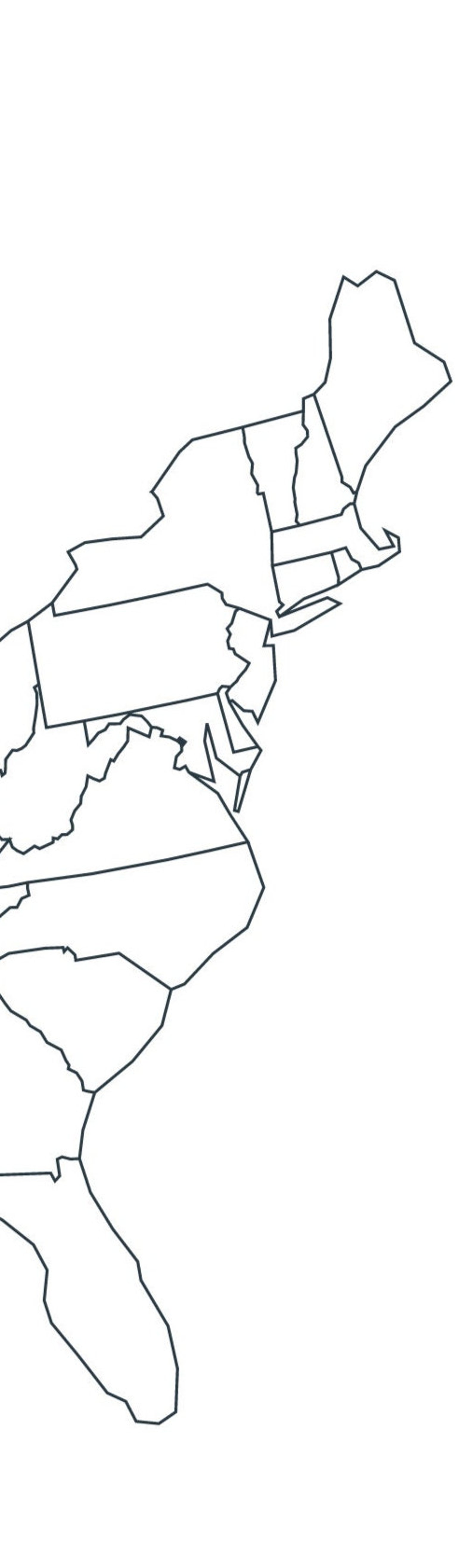 Map of the United States, Map of the USA, Blank Map of North America ...