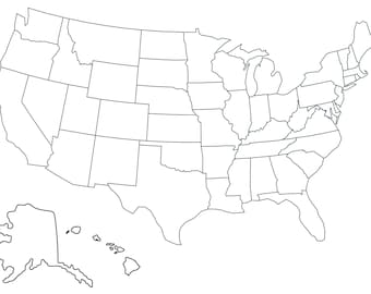 Outline Map of North America Blank Black and White Map of USA Printable Blank US Map Quiz