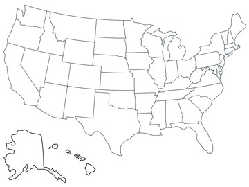 Map of USA Printable | USA Map Printable | Printable Usa Map |  Usa map wall art | Usa map with states | Black and White Usa Map Cute