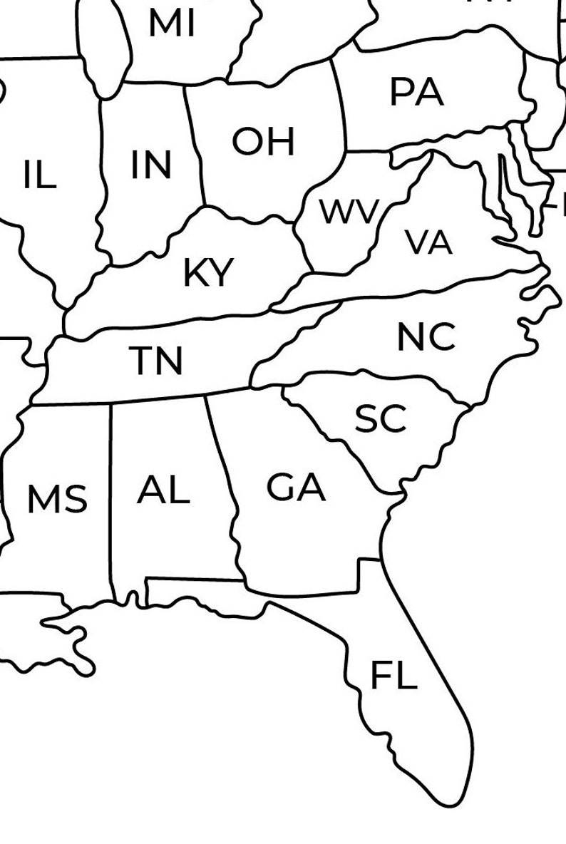 Map of America United States Map Map of USA USA Map Etsy Canada
