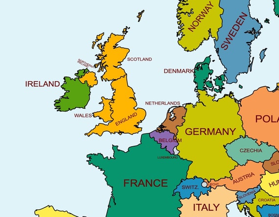 Blank Political Map Of Europe With Capitals