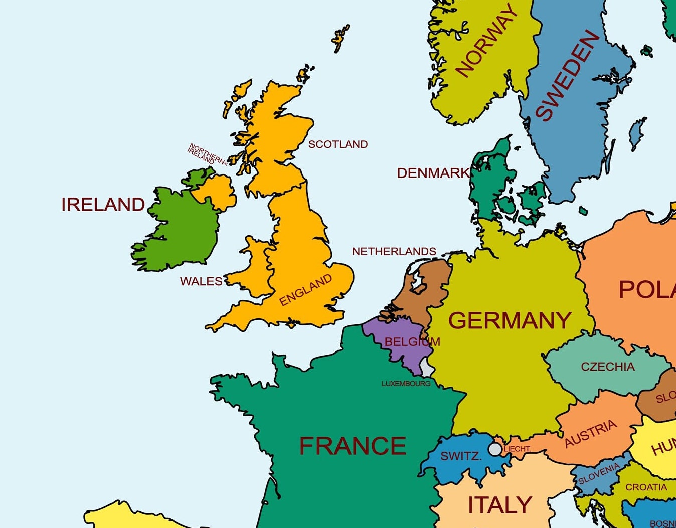 Western Europe Political Map Printable European Map Labeled Countries Il Fullxfull.5768547975 Eef2 