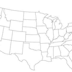 Mapa dos EUA, Mapa em branco da América do Norte, Mapa de contorno dos Estados Unidos, Mapa dos EUA para impressão, Mapa dos EUA dos EUA, Mapa dos EUA em preto e branco ativo