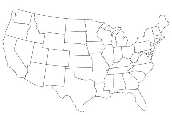 Carte des États-Unis, Carte vierge de lAmérique du Nord, Carte muette des  États-Unis, Carte