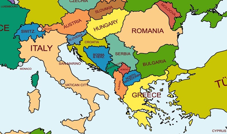 Digital Political Map of Europe Printable European Map, Download, Map ...