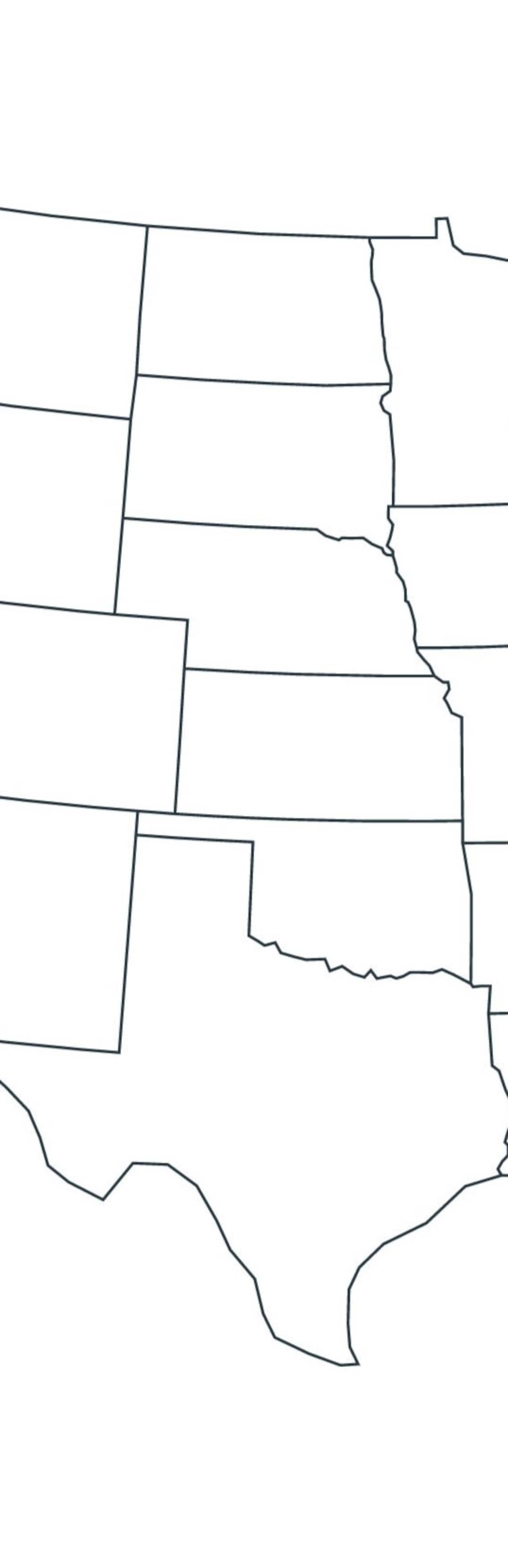 Map of the USA, Blank Map of North America, United States Outline Map ...