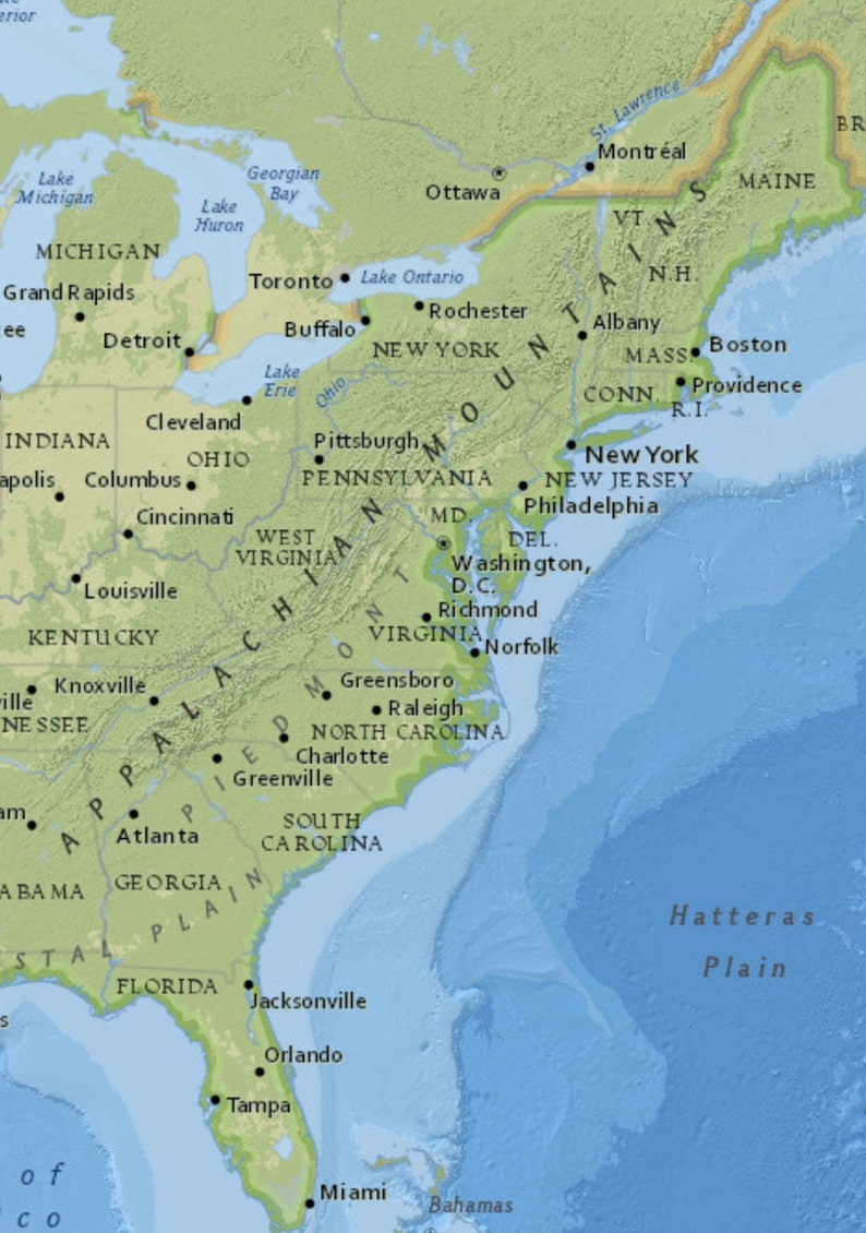Topographic Map of the United States Map America Map of the USA